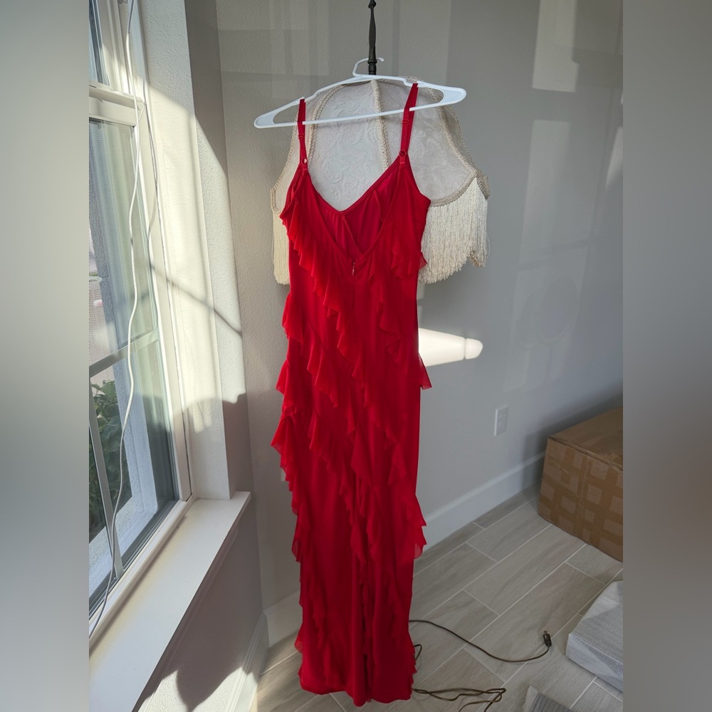 Red Ruffled Dress - Picture 5 of 7